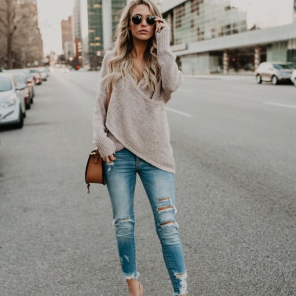 criss cross wrap sweater